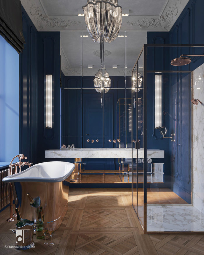luksusowa klasyczna łazienka elegancki pokój kąpielowy classic luksury bathroom interior design_tarnowski division